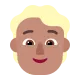 Man Medium Skin Tone Blond Hair Flat