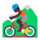 man mountain biking: dark skin tone Flat