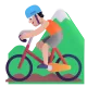 man mountain biking: light skin tone Color