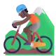 man mountain biking: medium-dark skin tone Color