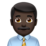 man office worker: dark skin tone Apple Emoji