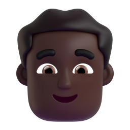 man office worker: dark skin tone 3D