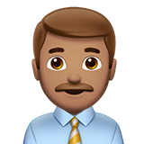 man office worker: medium skin tone Apple Emoji