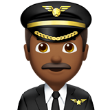 man pilot: medium-dark skin tone Apple Emoji