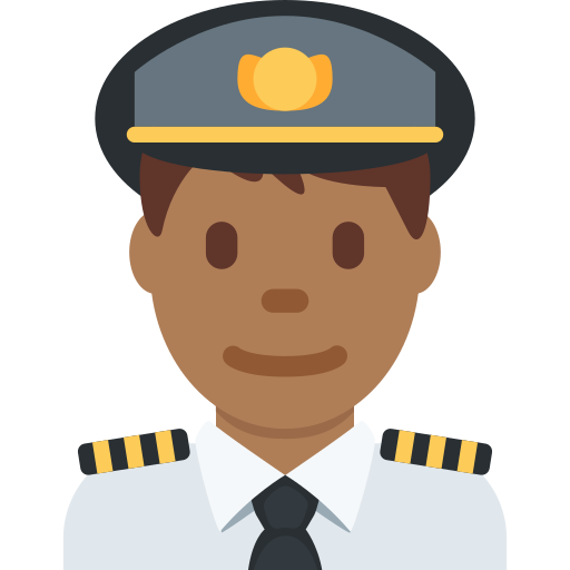 man pilot: medium-dark skin tone