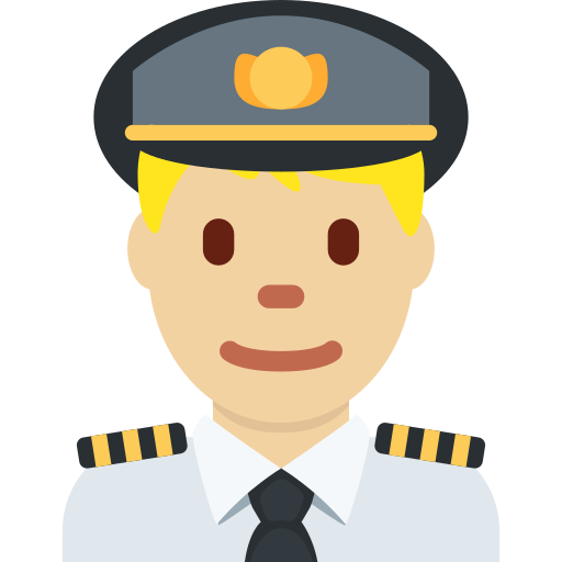 man pilot: medium-light skin tone