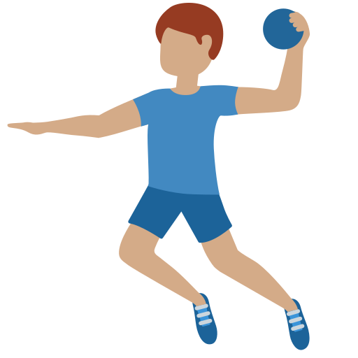 man playing handball: medium skin tone