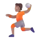 man playing handball: medium skin tone Color