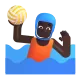 man playing water polo: dark skin tone Color