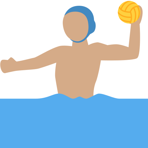 man playing water polo: medium skin tone