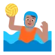 man playing water polo: medium skin tone Flat