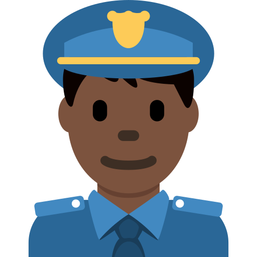 man police officer: dark skin tone