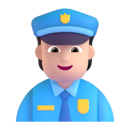 man police officer: light skin tone 3D