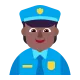 man police officer: medium-dark skin tone Flat