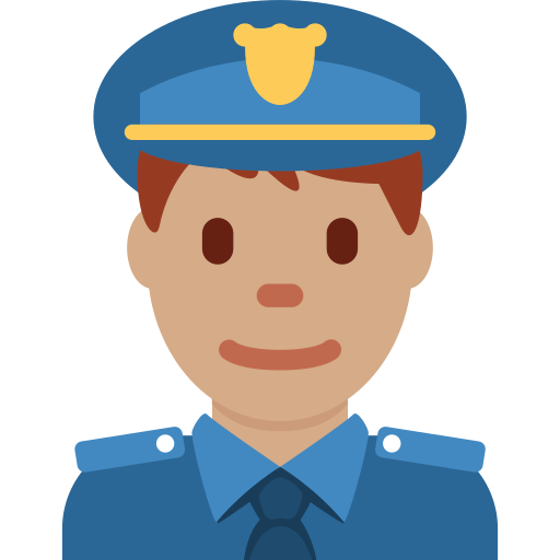 man police officer: medium skin tone