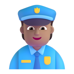 man police officer: medium skin tone 3D