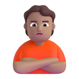 man pouting: medium skin tone 3D