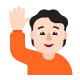 man raising hand: medium-light skin tone Flat
