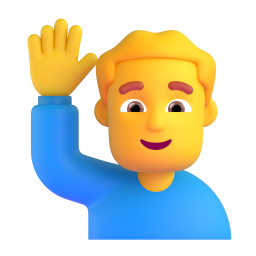 Man Raising Hand 3D