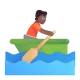 man rowing boat: medium-dark skin tone Color
