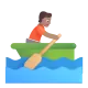 man rowing boat: medium skin tone Color