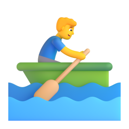 Man Rowing Boat 3D