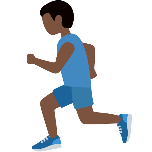 man running: dark skin tone