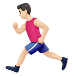 man running: light skin tone Apple Emoji