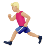 man running: medium-light skin tone Apple Emoji