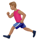 man running: medium skin tone Apple Emoji