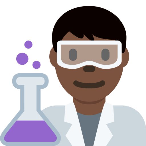 man scientist: dark skin tone