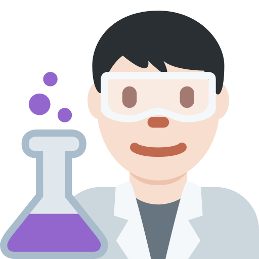 man scientist: light skin tone