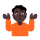 man shrugging: dark skin tone Flat