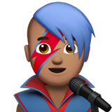 man singer: medium skin tone Apple Emoji