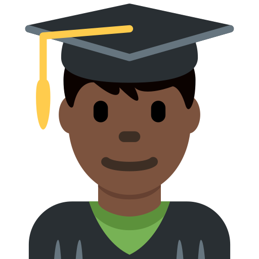 man student: dark skin tone