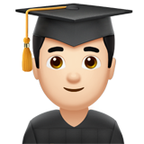 man student: light skin tone Apple Emoji