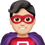 Man Superhero Light Skin Tone Apple Emoji
