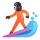 man surfing: dark skin tone Color