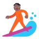 man surfing: medium-dark skin tone Flat