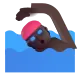 man swimming: dark skin tone Color