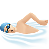 man swimming: light skin tone Apple Emoji