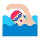 man swimming: light skin tone Flat