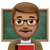 man teacher: medium skin tone Apple Emoji