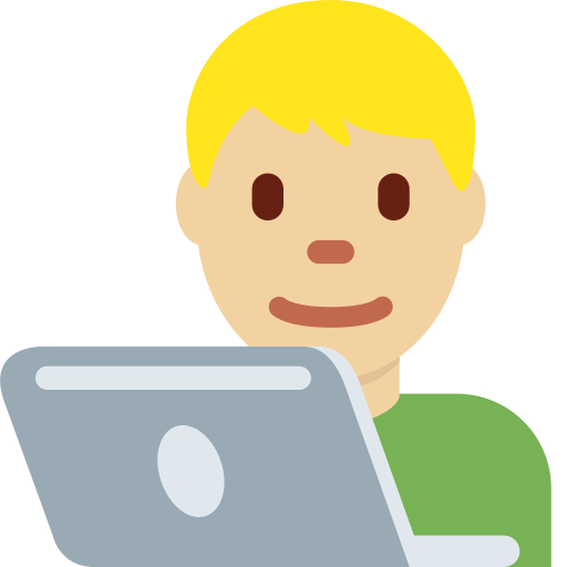 man technologist: medium-light skin tone