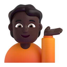 man tipping hand: dark skin tone 3D