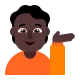 man tipping hand: dark skin tone Flat