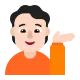 man tipping hand: light skin tone Flat