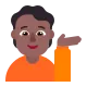 man tipping hand: medium-dark skin tone Flat