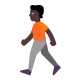 man walking: dark skin tone Flat