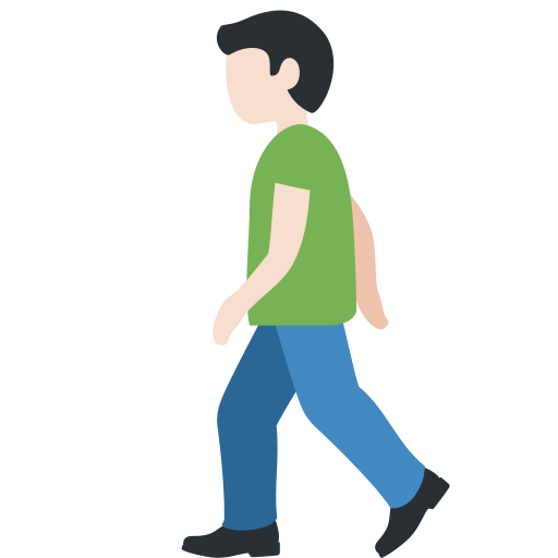 man walking: light skin tone
